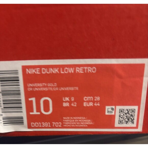 Mens Nike Dunk Low Retro \'Arizona State Size 10 [DD1391-702 Box missing top.